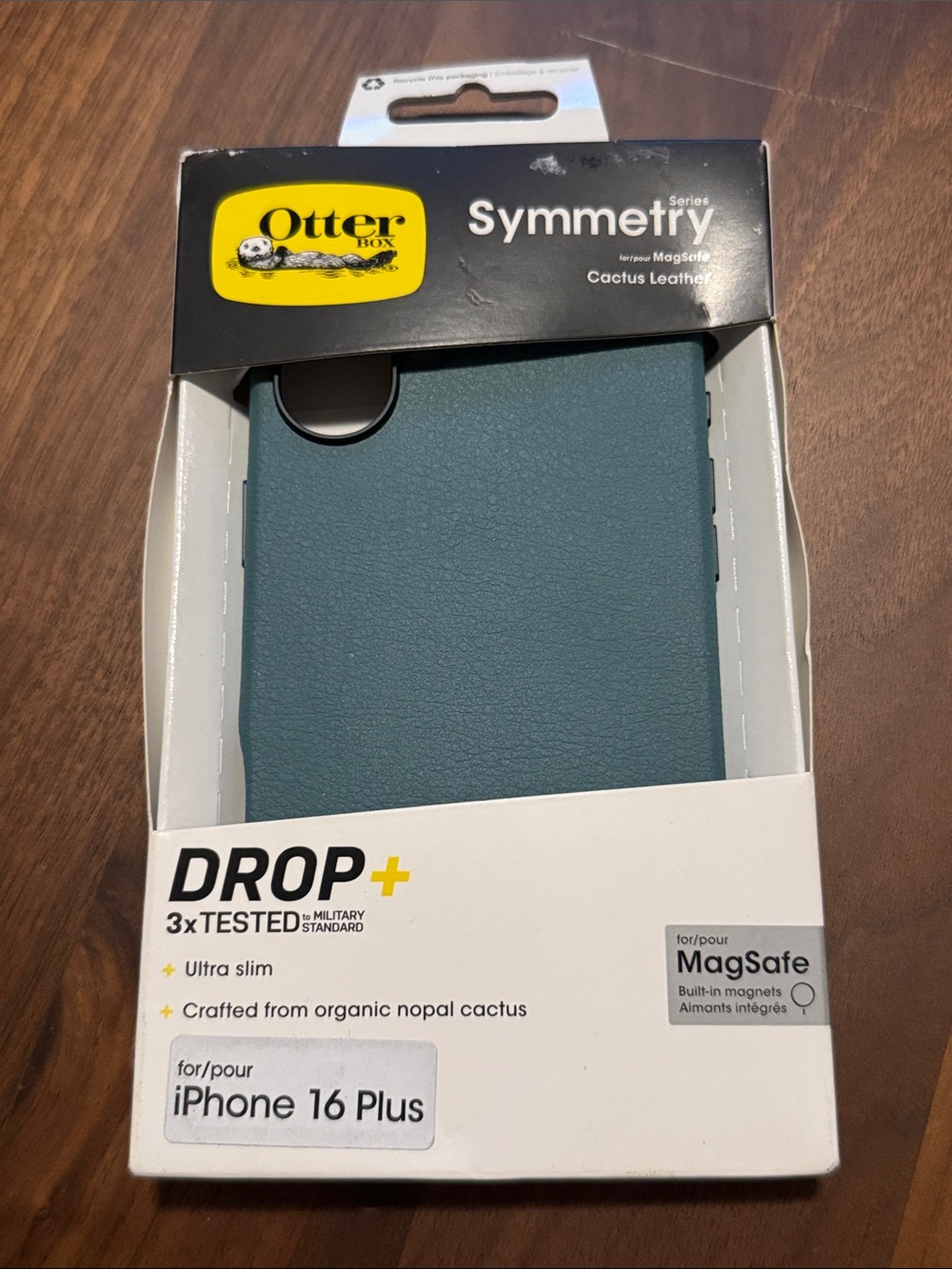 OtterBox Symmetry Series Cactus Leather MagSafe Case for iPhone 16 Plus - Teal